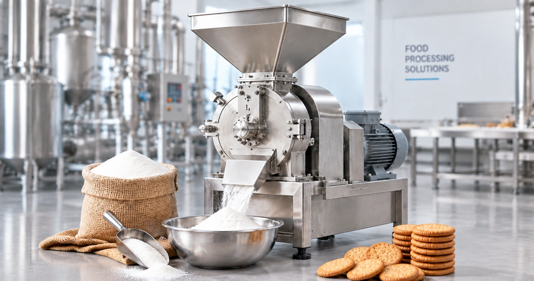 Industrial flour handling system cleaning downtime