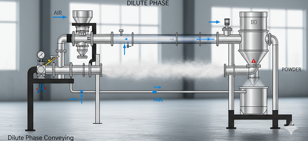 Dilute Phase Pneumatic Conveying System